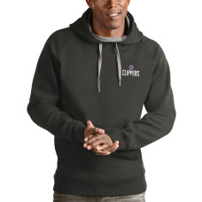 LA Clippers Antigua Victory Pullover Hoodie - Charcoal