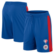 LA Clippers Fanatics Branded 75th Anniversary Downtown Performance Practice Shorts - Royal
