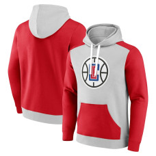 LA Clippers Fanatics Branded Arctic Colorblock Pullover Hoodie - Gray/Red