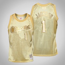 Los Angeles Clippers #1 Reggie Jackson Midas SM Limited Edition Gold Jersey