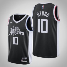 2020-21 Los Angeles Clippers Daniel Oturu #10 Black City Jersey