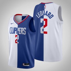 Men's LA Clippers Kawhi Leonard White Blue Split Edition Big Scorer Jersey