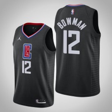 Men's 2020-21 Los Angeles Clippers Ky Bowman #12 Black Statement Jersey
