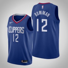Men's 2020-21 Los Angeles Clippers Ky Bowman #12 Blue Icon Jersey