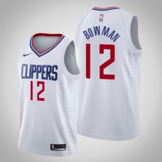 Men's 2020-21 Los Angeles Clippers Ky Bowman #12 White Association Jersey