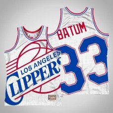 Men's Los Angeles Clippers Nicolas Batum #33 White Blown Out Jersey