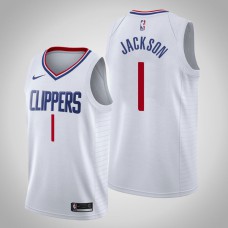 2019-20 LA Clippers Reggie Jackson #1 White Association Jersey