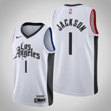 2019-20 LA Clippers Reggie Jackson #1 White Classic Jersey