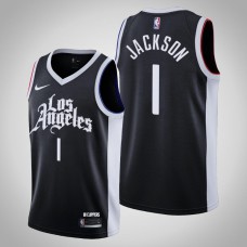 2020-21 Los Angeles Clippers Reggie Jackson #1 Black City Jersey