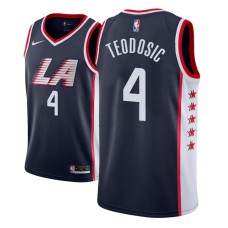 Men NBA 2018-19 Milos Teodosic Los Angeles Clippers #4 City Edition Navy Jersey