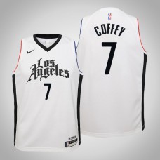 Youth Amir Coffey Clippers #7 City White 2020 Season Jersey