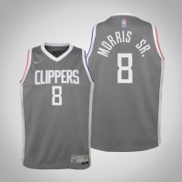 Youth Marcus Morris Sr. Los Angeles Clippers #8 Earned Gray 2021 Season Jersey