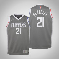 Youth Patrick Beverley Los Angeles Clippers #21 Earned Gray 2021 Season Jersey