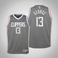 Youth Paul George Los Angeles Clippers #13 Earned Gray 2021 Season Jersey
